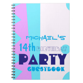 Teeth of the Monster 14th Birthday Party Guestbook Spiral Notebook