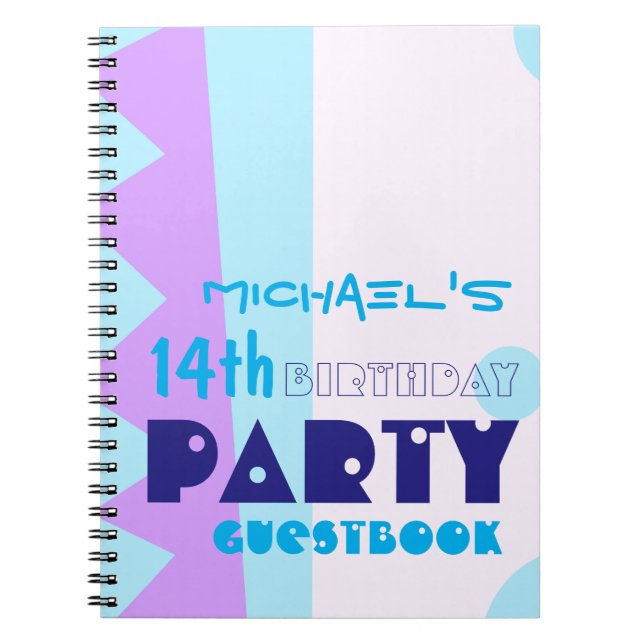 Teeth of the Monster 14th Birthday Party Guestbook Spiral Notebook (Front)