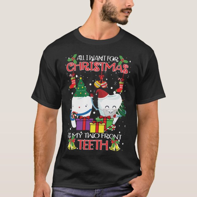 Teeth Santa Hat Ugly Christmas Sweater Dental Asis (Front)