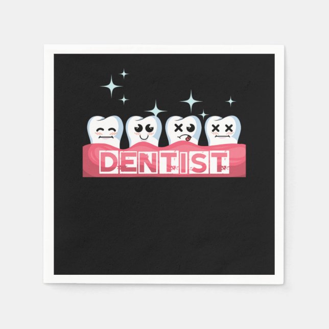 Teeth Tooth Doctor Dentist Dentistry Medicine Gift Napkin (Front)