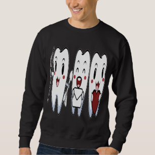 Teeth Valentines Day Cute Dentist Dental Hygienist Sweatshirt