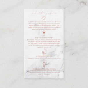 Teeth whitening aftercare card