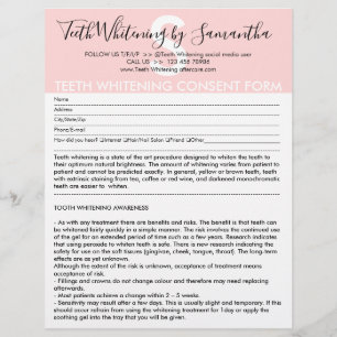 Teeth Whitening Customer Consent Budget Form Flyer