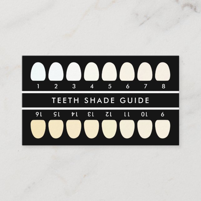 Teeth Whitening Shade Guide Business Card (Front)