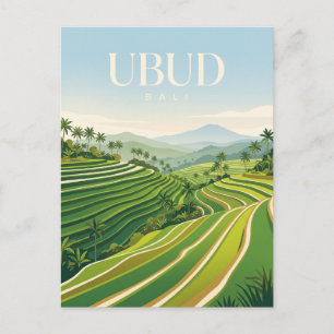 Tegalalang Rice Terrace Ubud Indonesia Postcard