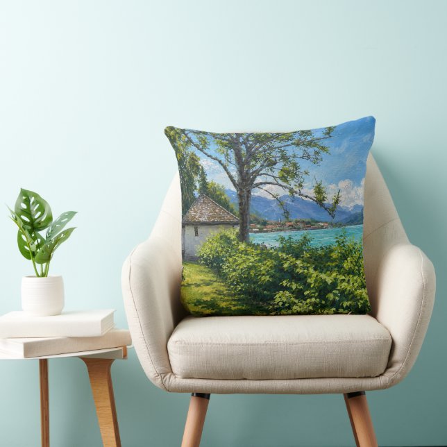 Tegernsee At The Bavarian Alps Throw Pillow (Chair)