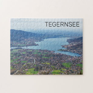 Tegernsee Bavaria Germany Retro Panorama Souvenir  Jigsaw Puzzle