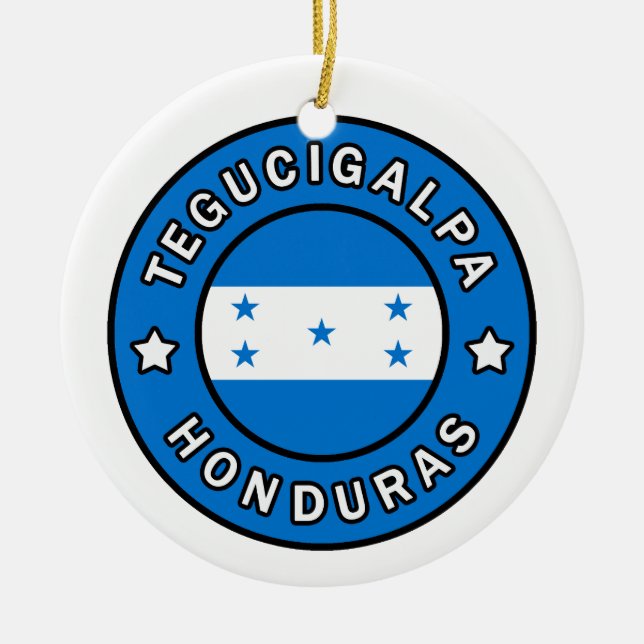 Tegucigalpa Honduras Ceramic Tree Decoration (Front)