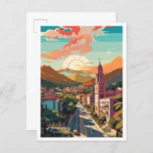 Tegucigalpa Honduras Vintage Travel Illustration Postcard