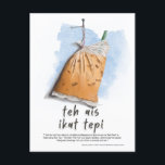 Teh Ais Ikat Tepi Malaysia  Postcard<br><div class="desc">Transport your taste buds to Malaysia with my Malaysian Indulgence Collection printable postcard set! Featuring 10 mouthwatering illustrations of iconic Malaysian dishes (check out the rest in my store), it's the perfect gift for food enthusiasts, travelers, and culture lovers. From Nasi Lemak to Laksa, each illustrated design captures this culinary...</div>
