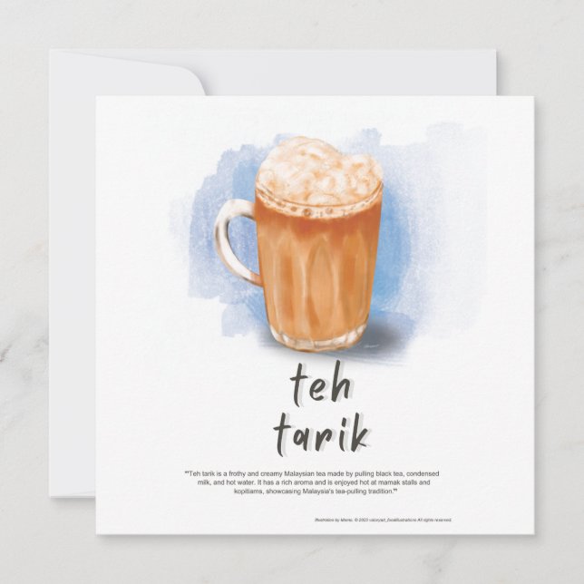 Teh Tarik Malaysia Flat Holiday Card (Front)
