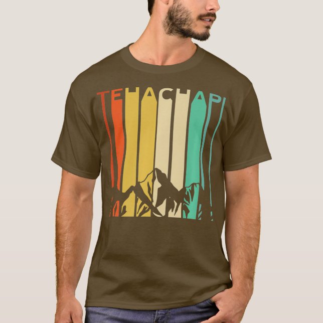 Tehachapi California Mountains Retro Railroad T-Shirt (Front)