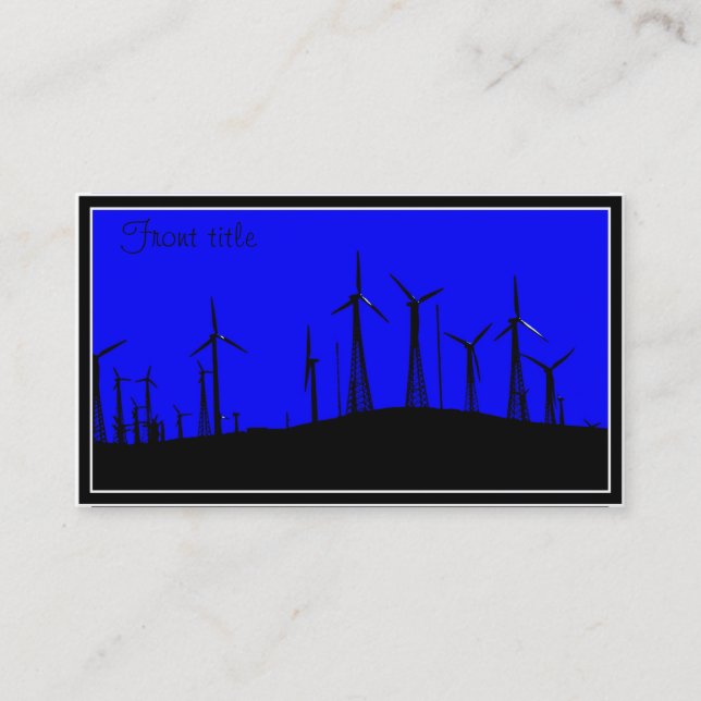 Tehachapi Wind Farm Silhouette Business Card (Front)