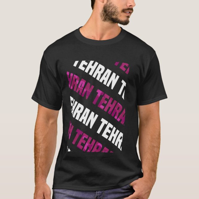 Tehran Camo Pattern Pink Camouflage T-Shirt (Front)