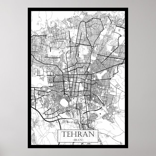 Tehran Iran Map Poster (Front)