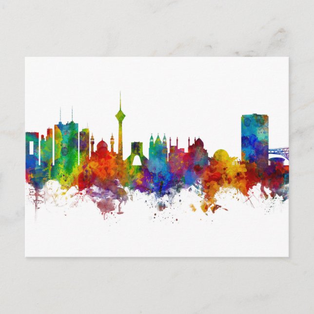 Tehran Iran Skyline Postcard (Front)