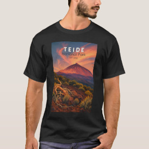 Teide National Park Spain Illustration Travel Art T-Shirt