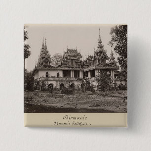 Teik Kyaung monastery, isle of Ka Toe 15 Cm Square Badge