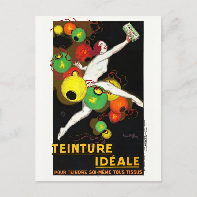 Teinture Idéale France Vintage Poster 1928 Postcard (Front)