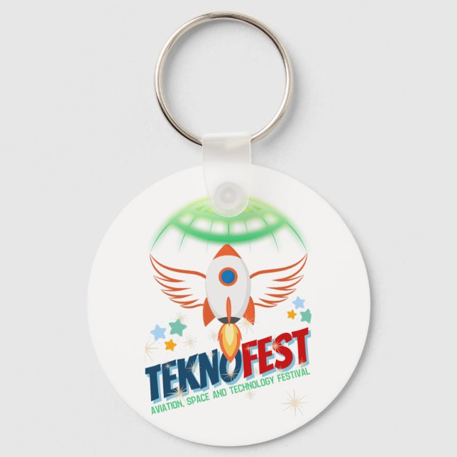 TEKNOFEST Rocket Design - Aviation and Technology  Key Ring (Front)