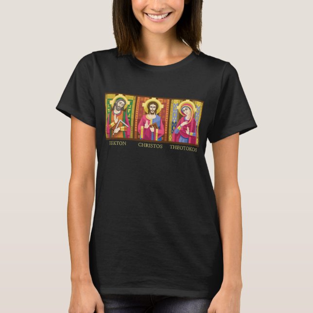 Tekton Christos Theotokos Orthodox Icon T TeeShirt T-Shirt (Front)
