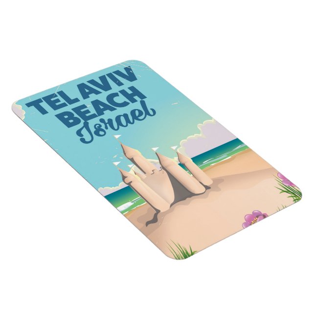 Tel Aviv Beach Israel beach poster Magnet (Right Side)
