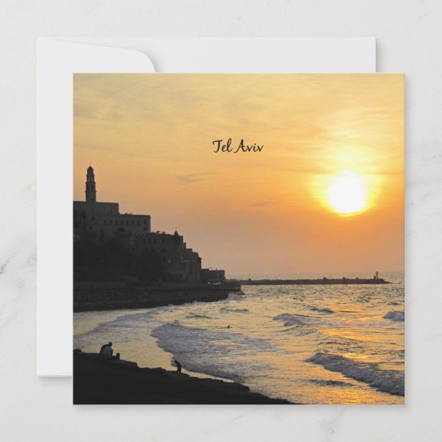 Tel Aviv, Israel--sunset photograph Card (Front)