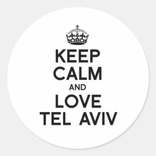 TEL AVIV KEEP CALM -.png Classic Round Sticker