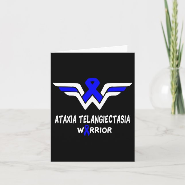 Telangiectasia Awareness Warrior Support Blue Ribb Card (Front)
