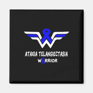 Telangiectasia Awareness Warrior Support Blue Ribb Magnet
