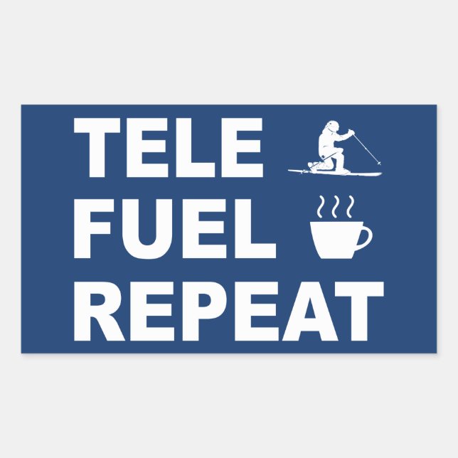 Tele Fuel Repeat Rectangular Sticker (Front)