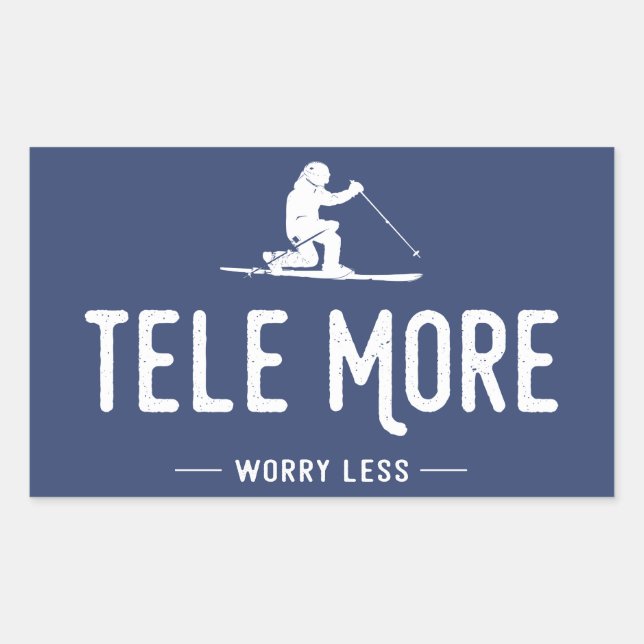 Tele More Worry Less Rectangular Sticker (Front)