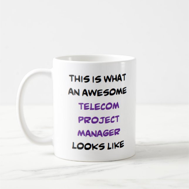 telecom project manager, awesome coffee mug (Left)