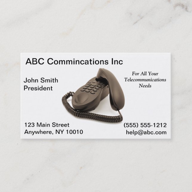 Telecommuncations Business Card (Front)