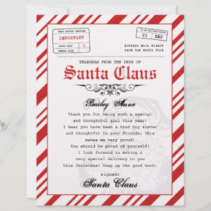 Telegram Letter From Santa Personalised 