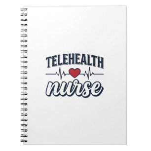Telehealth Nurse Heartbeat Vintage Shirt Design_1 Notebook