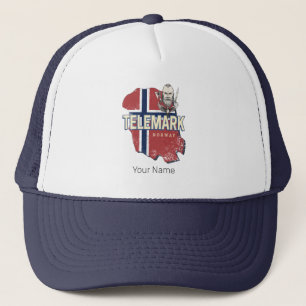 Telemark Norway Province Map Vintage Souvenir Trucker Hat