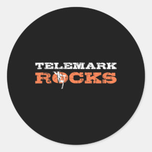 Telemark Norway Skier Ski Free Your Heel Skiing Te Classic Round Sticker