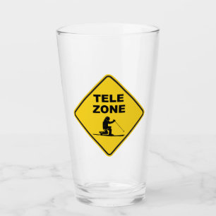 Telemark Ski Zone Sign Glass