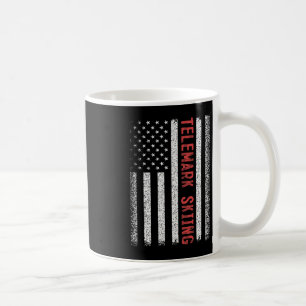 Telemark Skiing American Flag 4th Of July Ski Race Coffee Mug