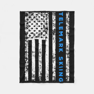 Telemark Skiing  Fleece Blanket