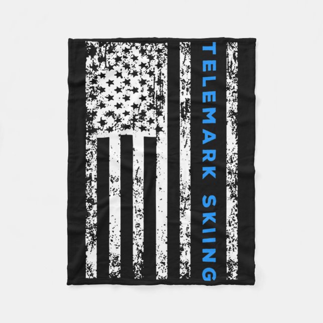 Telemark Skiing  Fleece Blanket (Front)