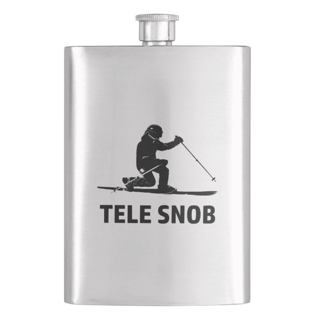 Telemark Skiing Snob Hip Flask (Front)