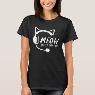 Telemarketer Cat   Customer Service Cat T-Shirt