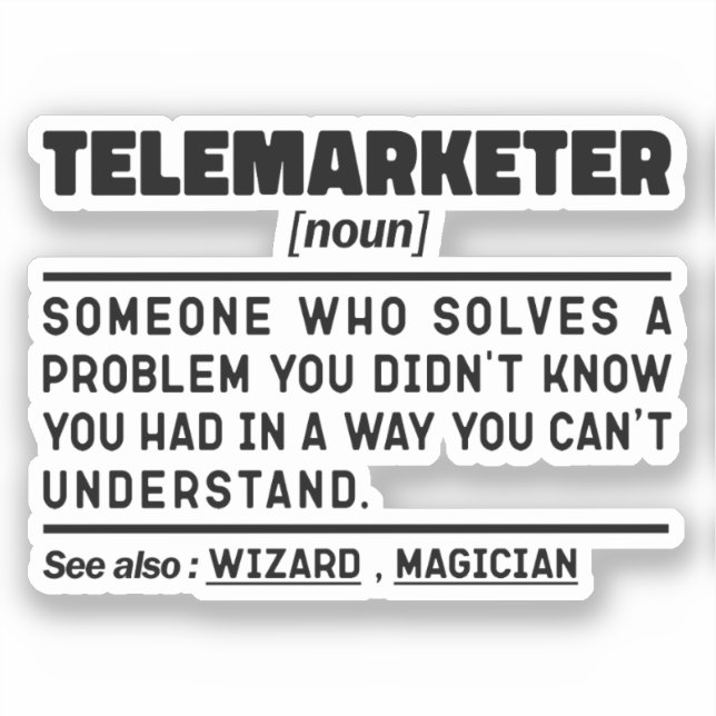 Telemarketer Noun Definition Sales Representative (Front)