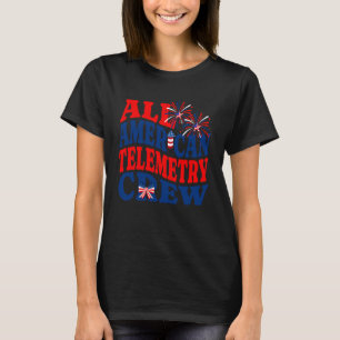Telemetry Nurse 4th of July Cardiac Nurse EKG Tech T-Shirt