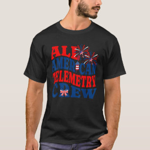 Telemetry Nurse 4th of July Cardiac Nurse EKG Tech T-Shirt