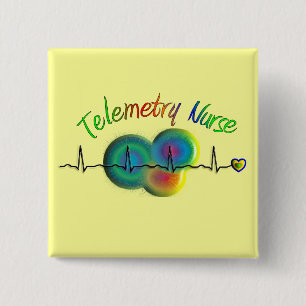Telemetry Nurse Gifts 15 Cm Square Badge