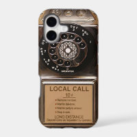 Telephone antique rotary pay phone rugged