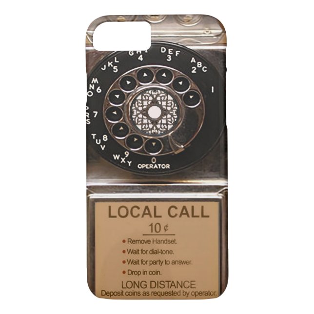 Telephone antique rotary pay phone rugged Case-Mate iPhone case (Back)